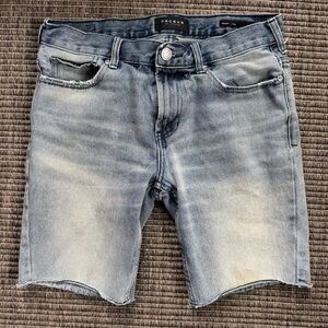 PacSun Blue Jean Shorts with Frayed Hem and Distressed Look